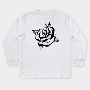 Black rose Kids Long Sleeve T-Shirt